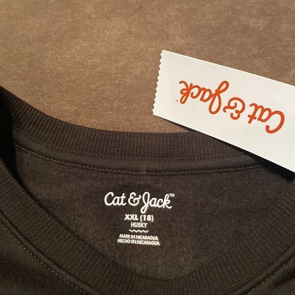 Kids Cat & Jack Black/Ebony Sweater Size XXL (18) Husky NWT - Picture 2 of 7